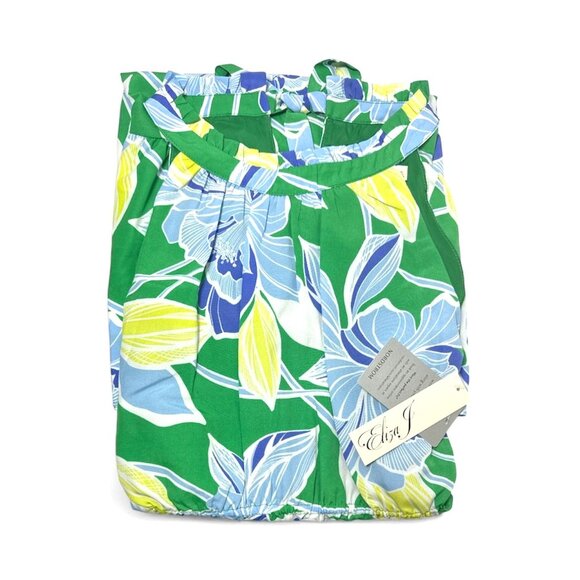 Eliza J Womens Green Blue Floral Pockets Halter Tiered Midi Dress Sz 12 New - Picture 3 of 9